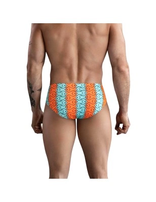 SLIP DE BAIN MOTIF OCELARIS ORANGE ET BLEU 174104 - CLEVER