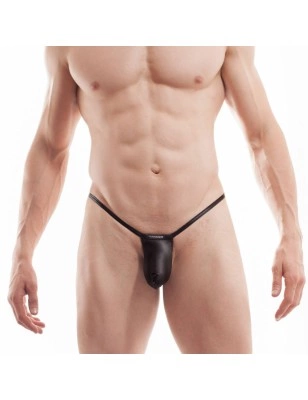 MINI STRING FICELLE EFFET MOUILLE NOIR - 381-B3 - WOJOER