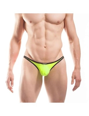 MINI BIKINI STRIPE JAUNE FLUO - B028-0D - WOJOER