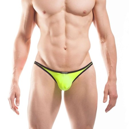MINI BIKINI STRIPE JAUNE FLUO - B028-0D - WOJOER