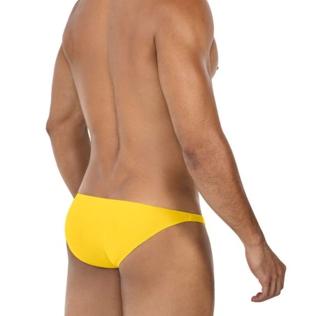 SLIP TAILLE BASSE  BULGE SPANDEX JAUNE FLUO C4MSPXBUL01 - CUT4MEN