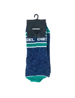 PAIRE DE CHAUSSETTES EN COTON MARINE/VERT - DIESEL