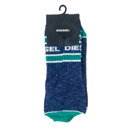 PAIRE DE CHAUSSETTES EN COTON MARINE/VERT - DIESEL