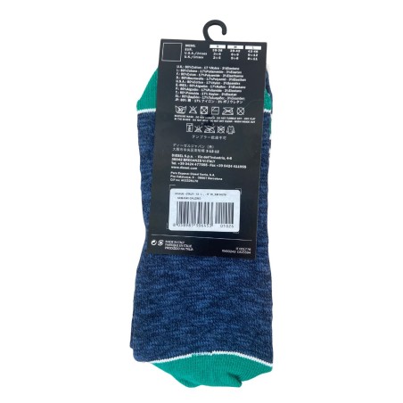 PAIRE DE CHAUSSETTES EN COTON MARINE/VERT - DIESEL