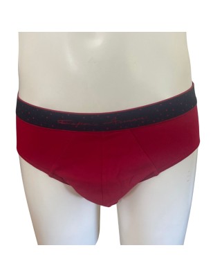 COFFRET DE DEUX SLIPS STRETCH COTON MARINE/ROUGE  - EMPORIO ARMANI