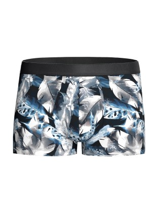 BOXER IMPRIME PLUME LYOCELL BLEU 1221N8300 - IMPETUS