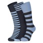PACK DE 3 PAIRES DE CHAUSSETTES A RAYURES BLEU MARINE / BLEU CIEL EP1733A25P3 - EDEN PARK