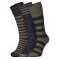 PACK DE 3 PAIRES DE CHAUSSETTES A RAYURES BLEU MARINE / KAKI EP1733A25P3 - EDEN PARK