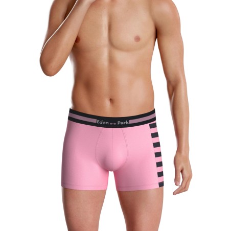 PACK DE DEUX BOXERS EN COTON NOIR/ROSE  - EP1221H83P2 - EDEN PARK