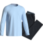 PYJAMA LONG BLEU EN COTON EP1551H8100 - EDEN PARK