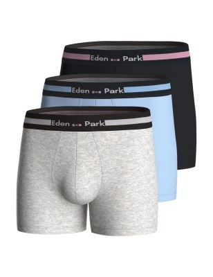 PACK DE TROIS BOXERS UNIS EN COTON BLEU/MARINE/GRIS - EP1221H75P3 - EDEN PARK