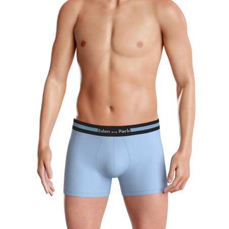 PACK DE TROIS BOXERS UNIS EN COTON BLEU/MARINE/GRIS - EP1221H75P3 - EDEN PARK
