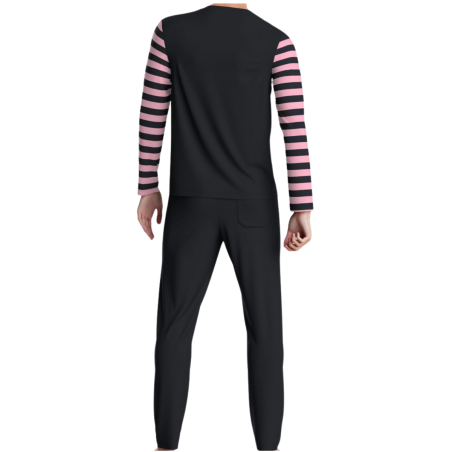 PYJAMA LONG MARINE ET ROSE EN COTON - EP1551H8200 - EDEN PARK