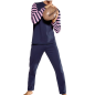 PYJAMA LONG MARINE ET ROSE EN COTON - EP1551H8200 - EDEN PARK
