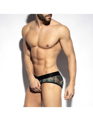 SLIP BOTANIC GARDEN DENTELLE NOIR UN632 - ES COLLECTION