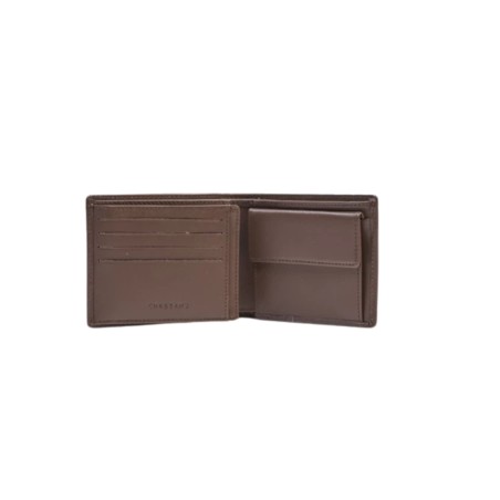 PORTEFEUILLE ICONE HORIZONTAL TOILE ENDUITE / CUIR MARRON - CHABRAND