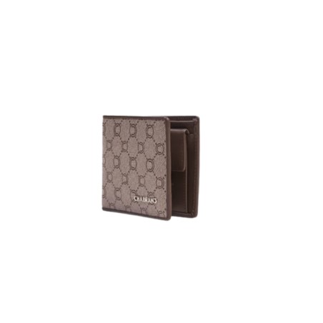 PORTEFEUILLE ICONE HORIZONTAL TOILE ENDUITE / CUIR MARRON - CHABRAND