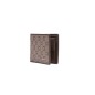 PORTEFEUILLE ICONE HORIZONTAL TOILE ENDUITE / CUIR MARRON - CHABRAND