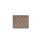 PORTEFEUILLE ICONE HORIZONTAL TOILE ENDUITE / CUIR MARRON - CHABRAND