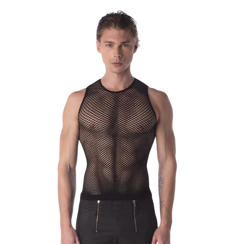 DEBARDEUR TANK TOP EN RESILLE STEFANO NOIR 92319 - BARCODE BERLIN