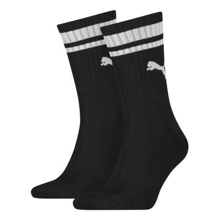 LOT DE 2 PAIRES DE CHAUSSETTES HAUTES NOIRES ET BLANCHES 100000950  - PUMA