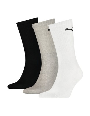 LOT DE 3 PAIRES DE CHAUSSETTES HAUTES BLANCHES NOIRES ET GRISES 7312325 - PUMA
