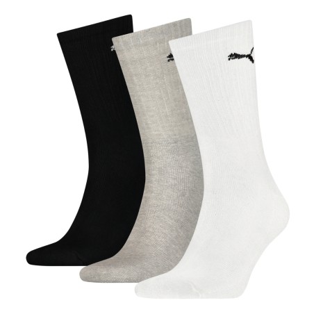 LOT DE 3 PAIRES DE CHAUSSETTES HAUTES BLANCHES NOIRES ET GRISES 7312325 - PUMA