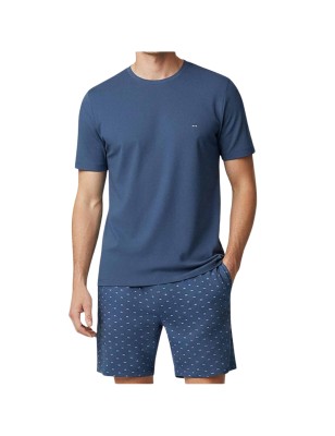 PYJAMA COURT NOEUD EN COTON BLEU EP1511H8100-BLJ93 - EDEN PARK