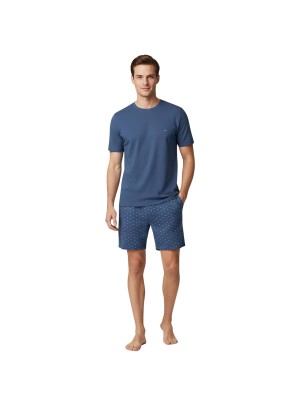 PYJAMA COURT NOEUD EN COTON BLEU EP1511H8100-BLJ93 - EDEN PARK