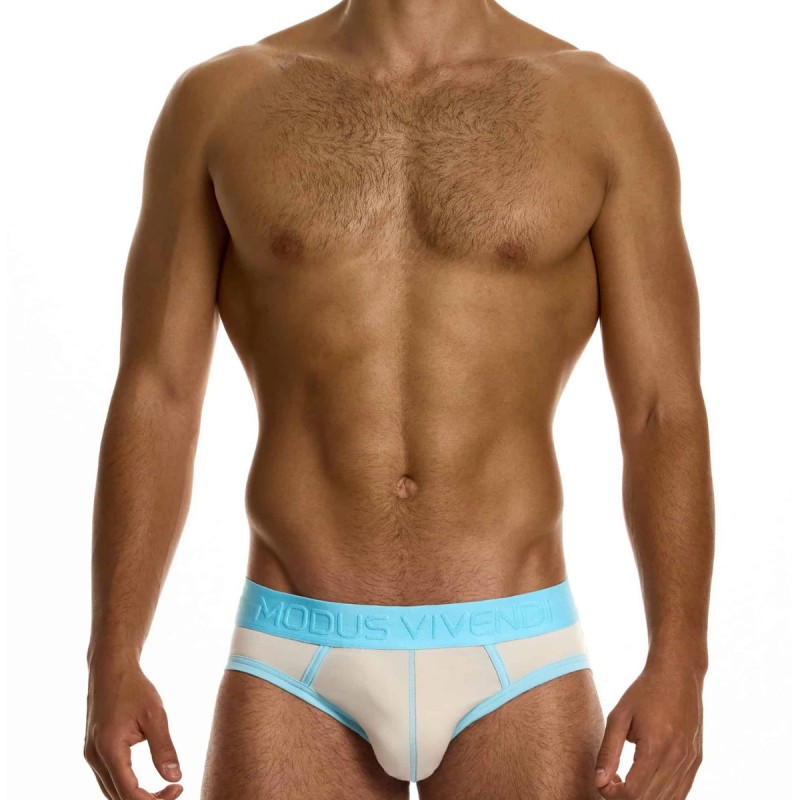 SLIP CLASSIQUE DYNAMIC BEIGE ET BLEU CIEL - MODUS VIVENDI SLIP CLASSIQUE DYNAMIC BEIGE ET BLEU CIEL - MODUS VIVENDI