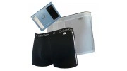 CK- COFFRET 2 BOXERS COTON NOIR ET BLANC ARGENTES U8945A-3BS