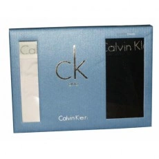 CK- COFFRET 2 BOXERS COTON NOIR ET BLANC ARGENTES U8945A-3BS