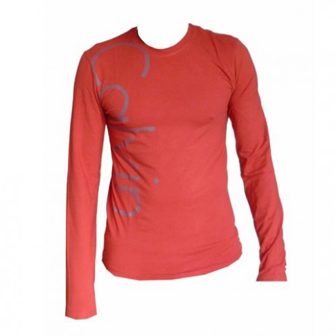 CKJ – T-SHIRT MANCHE LONGUE ROUGE COL ROND  CMP13R
