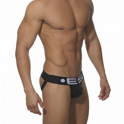 ES UN033 JOCK STRAP STUDDED RAYE PUSH UP NOIR