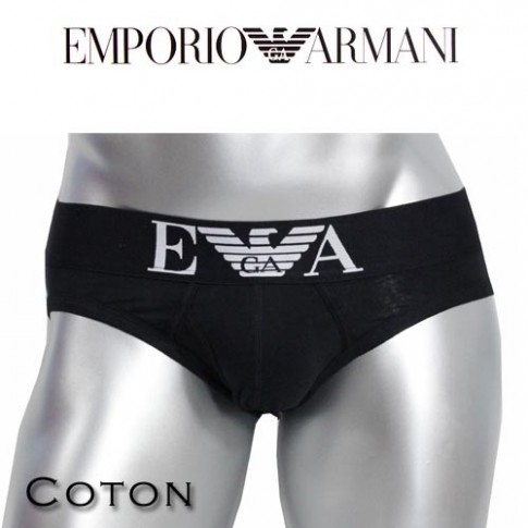 EMPORIO ARMANI - SLIP NOIR LOGO EAGLE