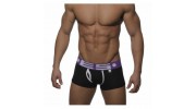 ES UN008 BOXER MODAL OPEN FLY NOIR/AUBERGINE