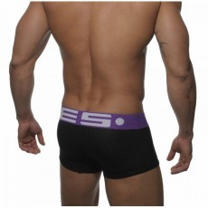 ES UN008 BOXER MODAL OPEN FLY NOIR/AUBERGINE