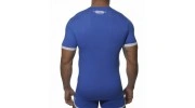 ES 496 T-SHIRT VISCOSE 2 FABRICS  BLEU ROYAL