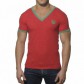  ES TS045  T-SHIRT V CONTRAST ROUGE  