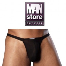 STRING NOIR BUNGEE EN TULLE FIN M101 - MANSTORE