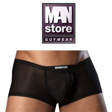 BOXER COURT  NOIR BUNGEE EN TULLE FIN M101 - MANSTORE