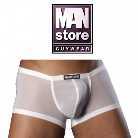 BOXER COURT BLANC BUNGEE EN TULLE FIN M101 - MANSTORE