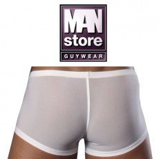 BOXER COURT BLANC BUNGEE EN TULLE FIN M101 - MANSTORE