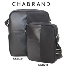 CHABRAND –  BESACE LIGNE LUXOR NOIRE EN TOILE ET EN CUIR 66872-1