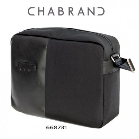 CHABRAND –  GRANDE BESACE LUXOR NOIRE EN TOILE ET EN CUIR 