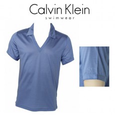 CK SWIMWEAR - T-SHIRT COL POLO EN V VIOLET 58233Z3-146