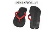 ARMANI - CLAQUETTE / TONGS DUO COLOR NOIR - ROUGE