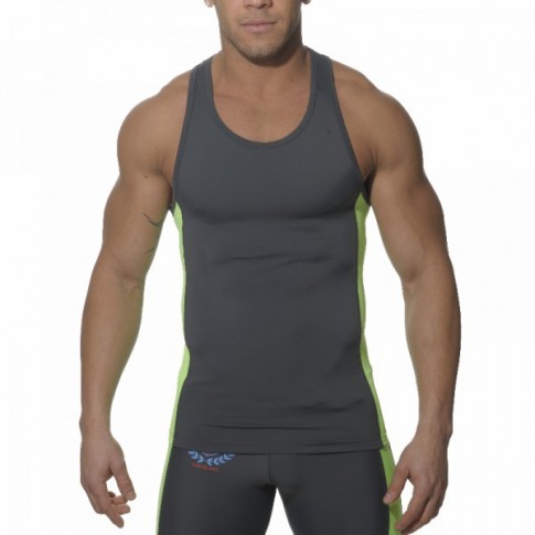 ES SP019  DEBARDEUR SPORT TANK TOP GRIS/VERT