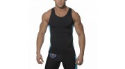 ES SP019  DEBARDEUR SPORT TANK TOP NOIR/TURQUOISE