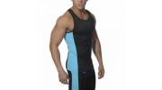 ES SP019  DEBARDEUR SPORT TANK TOP NOIR/TURQUOISE
